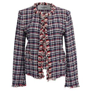 Isabel Marant Étoile Plaid Print Evening Jacket in Multicolor Cotton